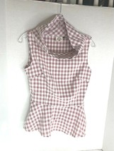Dancing Days Womens S S Mauve Checks Banned Apparel Cowl Neck Tank Top S... - £7.73 GBP