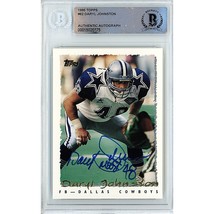 Daryl Johnston Dallas Cowboys Auto 1995 Topps Autograph On-Card Beckett ... - $97.99