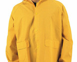 Classic Yellow PVC Rain Jacket W/ Hood Heavy Duty Rain Coat 3614 SIZE XL - $19.43