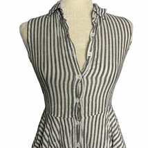 Moral Fiber Button Front Striped Mini Dress - £17.16 GBP