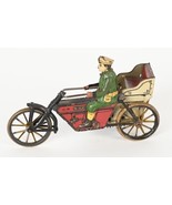 Rare “EARLY” 1915’s G&amp;K German Tin Litho D.R. Cyclon Motorcycle Windup Toy - $1,322.95