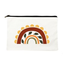 Rainbow Print Canvas Women Cosmetic Bags Travel Toiletries Organizer Wash Storag - £9.60 GBP