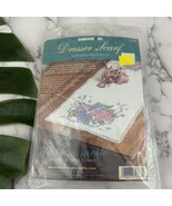 Dimensions Vintage Dresser Scarf Stamped Cross Stitch Kit New Hydrangea ... - $16.82