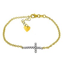 Galaxy Gold GG 14k Solid Yellow Gold Cross Design 7.5-8.0 inch Bracelet ... - £434.04 GBP