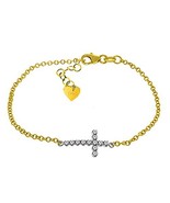 Galaxy Gold GG 14k Solid Yellow Gold Cross Design 7.5-8.0 inch Bracelet ... - £680.18 GBP