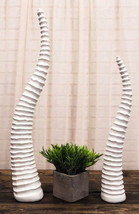 Set of 2 Rustic White African Gazelle Antelope Horns Decorative Vegan Sc... - $34.99