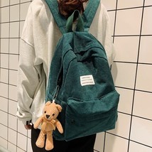 N high school college students book bag simple corduroy female backpacks large capacity thumb200