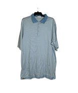 Peter Millar Polo Shirt Size XL Light Blue White Striped Golf Mens Pullover - £15.79 GBP
