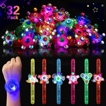 Party Favors for Kids 4 8 8 12 32Pack LED Light Up Fidget Spinner Bracelets Good - £32.15 GBP