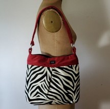 Madison Handbags Shoulder Bag Zebra Burgundy Corduroy Single Strap Multi... - £14.65 GBP