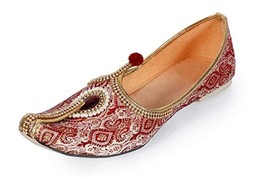 Mens Jutti Mojari ethnic Wedding Flat Shoes US size 8-12 Stone Party Whi... - £25.24 GBP