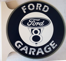 Ford V8 Garage Flange Sign 19&quot; Wide by 18&quot; Tall - $99.95