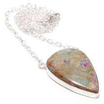 Ruby Fuchsite Gemstone Fashion Christmas Gift Chain Pendant Jewelry 1.70&quot; SA 528 - £5.21 GBP