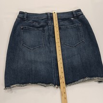 INC International Concepts Women's 12 Blue Cotton Blend Frayed Trim Denim Skirt image 7