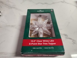 New Kurt Adler 10 Changing Color 8 Point Silver Atomic Star Christmas Tree Top - £26.90 GBP