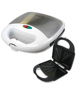 Brentwood Non Stick Compact Dual Sandwich Maker in White - $1,073.64 MXN