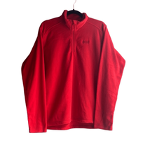 Helly Hansen Mens Size Medium Fleece Daybreaker Jacket Red Pullover 1/4 Zip - £29.98 GBP