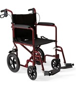 Medline Lightweight Transport Wheelchair with Handbrakes Folding ~NEW IN... - £98.07 GBP