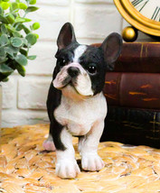 Realistic Lifelike Black French Bulldog Frenchie Puppy Dog Figurine Pet Pal - £21.64 GBP