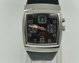 Anne Klein Steel Silver Black Leather Women’s Watch, 29mm Working New Ba... - $29.10
