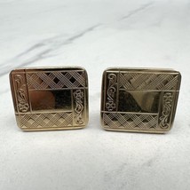 Vintage Gold Tone Floral Vine Scroll Engraved Etched Cufflinks - £5.41 GBP