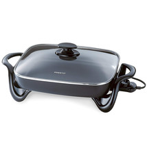 Large Deluxe Nonstick Electric Skillet Frying Fry Pan Buffet Server Glas... - $135.99