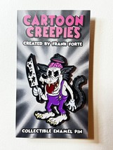 Cartoon Creepies Purple Wolf w/ Knife 2&quot; Soft Enamel pin Big Bad Wolf Animation - £7.22 GBP