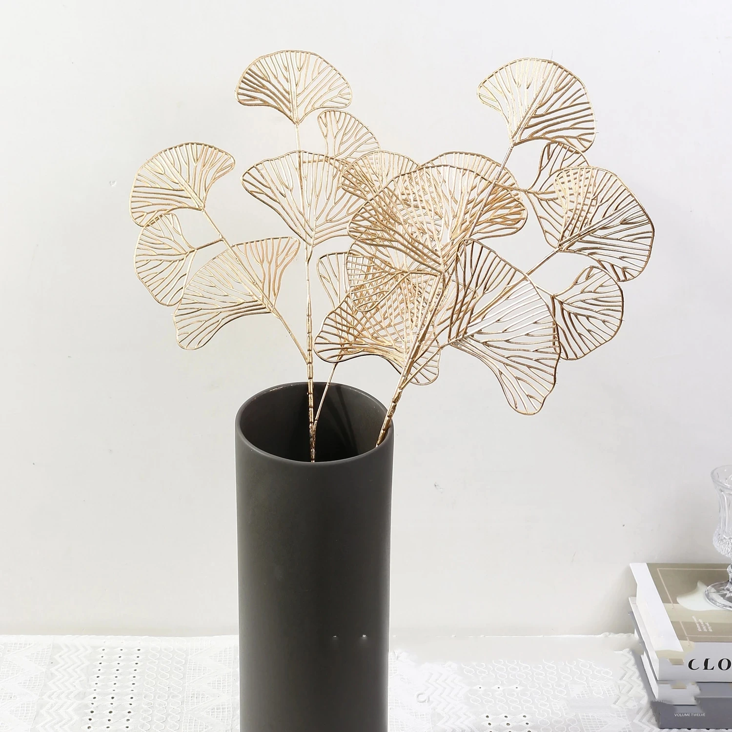 House Home Artificial Golden Plant Plastic Eucalyptus Leaves Christmas Decor A F - £19.98 GBP