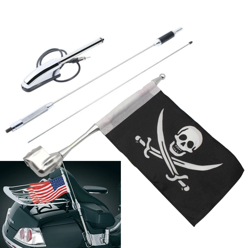 Motorcycle Radio Antenna Comt Navi with flag   2006 - 2016 2007 2008 2009 GL1800 - £141.38 GBP