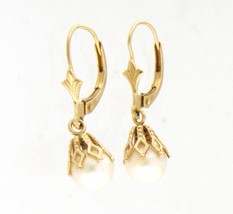 Pearl Women&#39;s Earrings 14kt Yellow Gold 389395 - £101.60 GBP