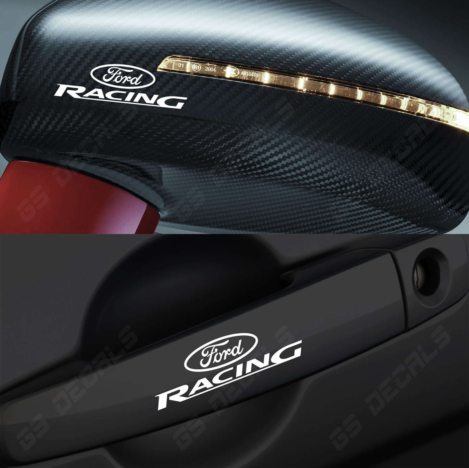 Ford Racing Mirror Handle Decals Stickers Premium Quality 5 Colors Focus ST RS