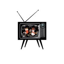 Retro Christmas TV SVG digital download, Classic Christmas clip art - £1.60 GBP