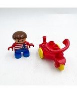 Vintage Lego Duplo Red Trike with Yellow Wheels Tricycle + Boy red white... - $9.99