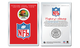 CLEVELAND BROWNS NFL Helmet JFK Half Dollar US Coin w/ NFL Display Case ... - £7.47 GBP