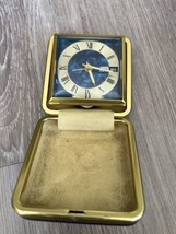 Vintage Equity Travel Clock Hong Kong Roman Numerals with Day &amp; Weekday - $40.00