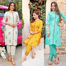 Women Cotton Salwar suit Readymade Daily wear M to XL Blue, Beige, Yello... - £23.88 GBP