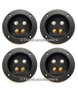 4X Gold Banana Speaker Screw Terminal Cups Dual 1/4&quot; Jacks Home Pro Stud... - $421.36 MXN