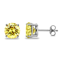 2 ct. Citrine Stud Earrings in Solid Sterling Silver ~ Gift box incl. - £38.73 GBP