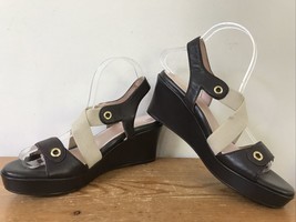 Taryn Rose Salene Leather Strappy Sandals Wedges Peeptoe Slingback Heels... - £29.08 GBP
