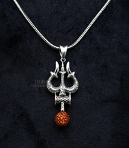 925 sterling silver Hindu idol Lord Shiva trident pendant amazing design... - $679.72 MXN
