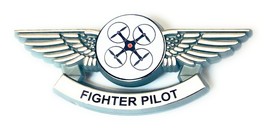 Drone Fighter Pilot Silver Prototype Wing Pin - $11.76
