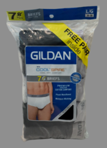 Gildan Briefs Men Large 36-38 Gray Black 100% Ringspun Cotton Cool Spire... - $18.81