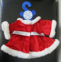 Build A Bear Red Velour Dress With Silver Belt &amp; Faux Fur Trim - £9.90 GBP