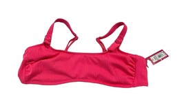 xhileration Swimsuit Top Bikini Neon Pink Orange Stripe Size XL - $9.74