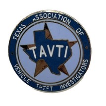 Texas Association Of Vehicle Theft Investigators TAVTI Enamel Lapel Hat Pin - £9.53 GBP