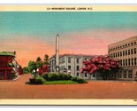 Monument Square Street View Lenoir North Carolina NC UNP Linen Postcard V9 - £3.06 GBP