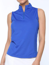 Nwt Ladies Belyn Key Cobalt Royal Blue Bk Mock Sleeveless Golf Shirt Xs S M L - £36.07 GBP
