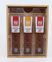 Starbucks Coffee VIA Ready Brew Wooden Acrylic Holder Storage Italian Roast Rare - £48.83 GBP