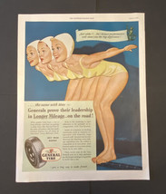 Vintage Print Ad General Tire Swimmers Buy War Bonds Ephemera 1945 13.5&quot;... - £13.19 GBP
