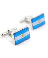 ARGENTINA FLAG CUFFLINKS PAIR High Quality w GIFT BAG World Argentine Pride - $235.75 MXN